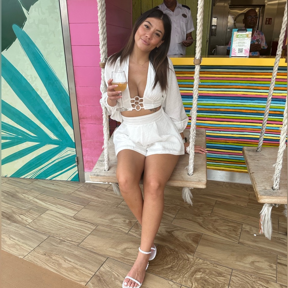 White Two Piece Short Set